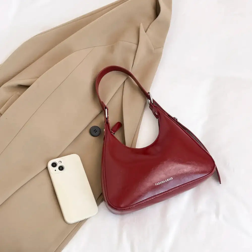 Adjustable Strap PU Leather Shoulder Bag