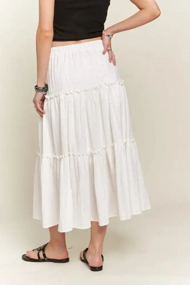 ADORA Rhinestone Accent Tiered Skirt