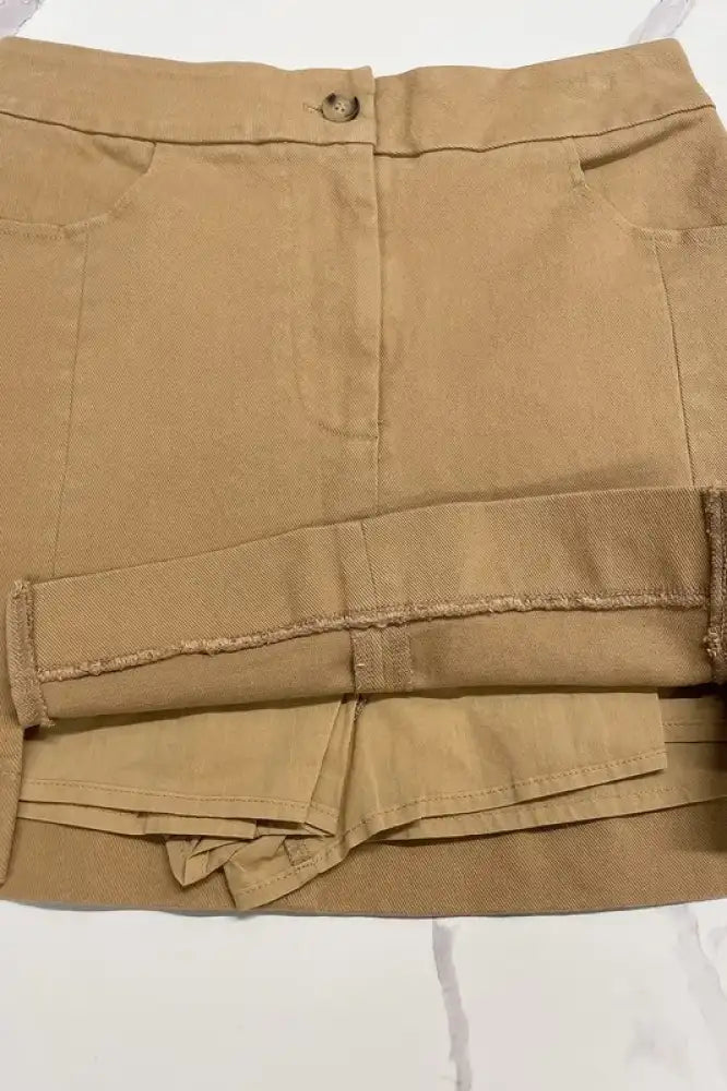 Annie Wear Comfort Stretch Cotton Slit Detailed Mini Skirt