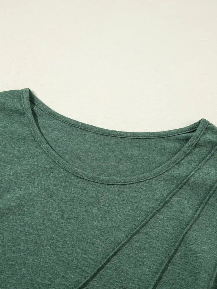 Asymmetric Seam Detail Long Sleeve Top