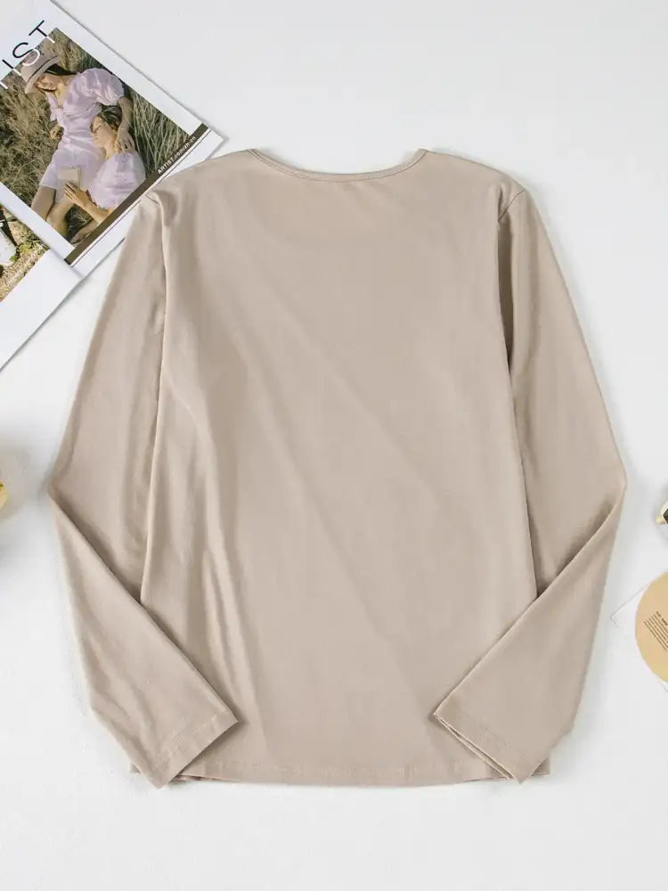 Asymmetric Seam Detail Long Sleeve Top