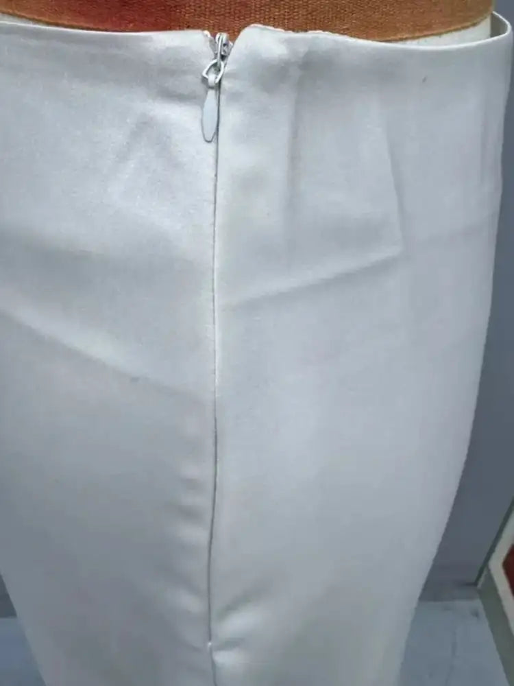 Asymmetric Wrap Midi Skirt with Fluted Hem