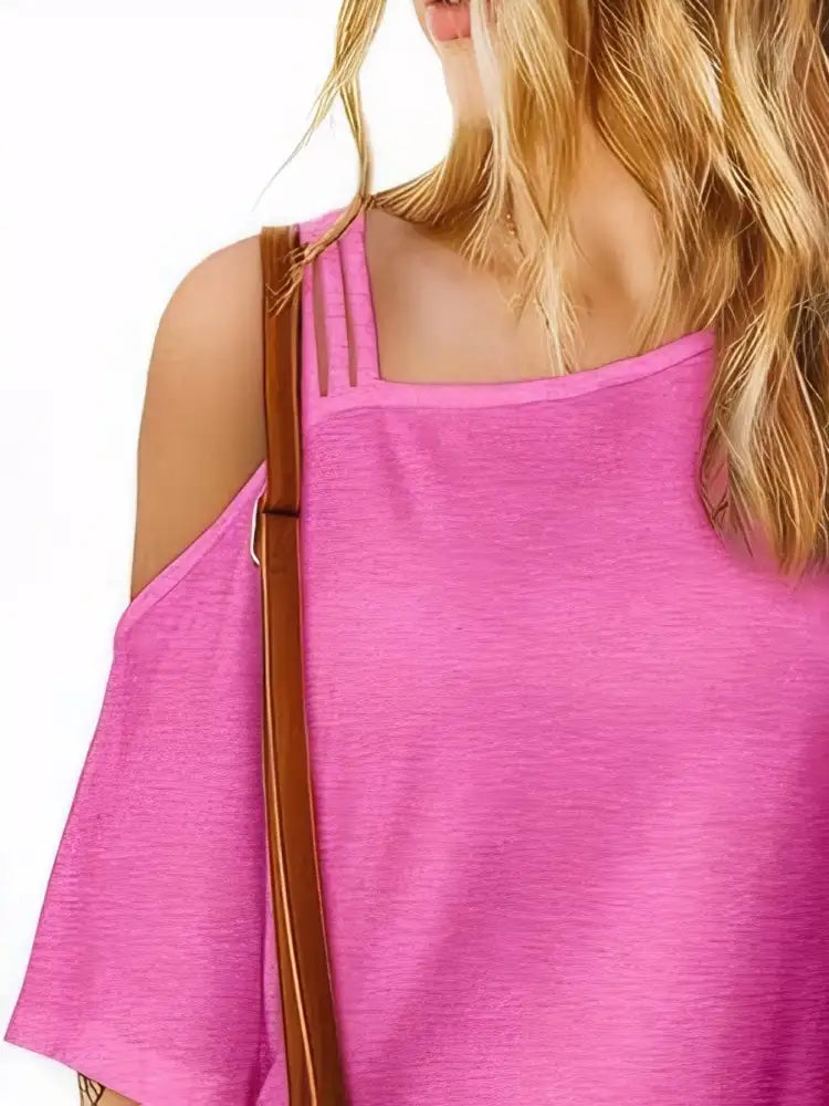 Asymmetrical Neck Half Sleeve T-Shirt