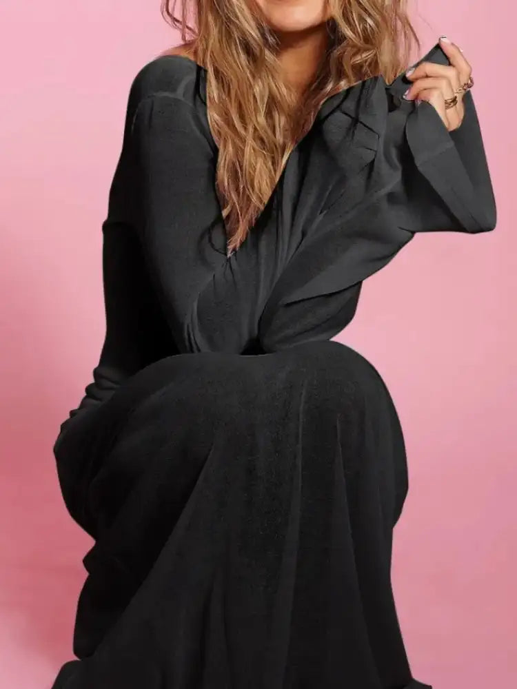 Backless Long Sleeve Maxi Cover-Up