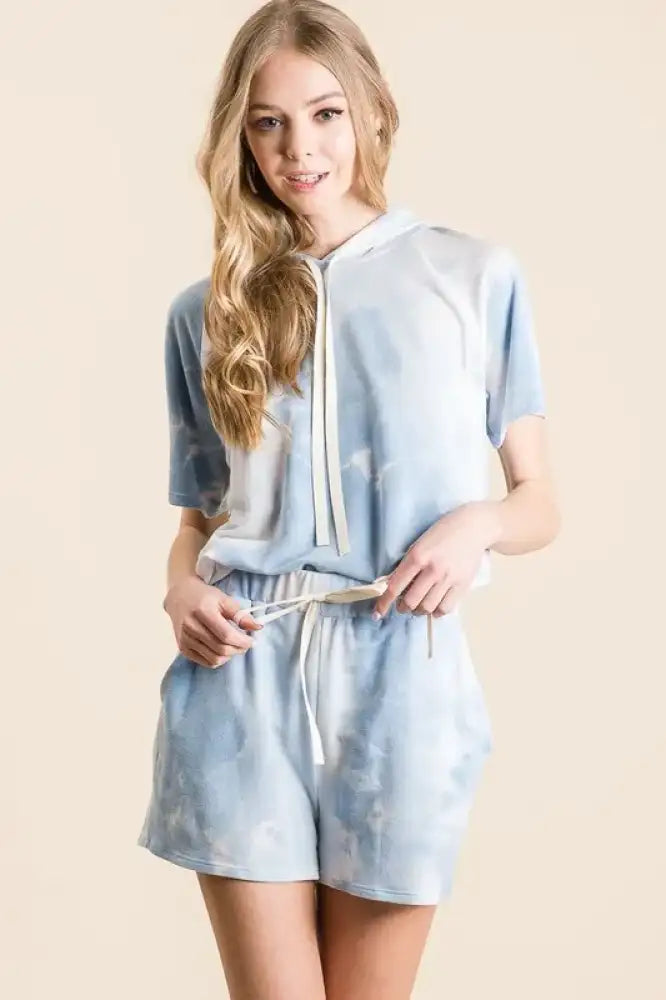 BiBi Tie Dye French Terry Hoodie Top and Bottom Set