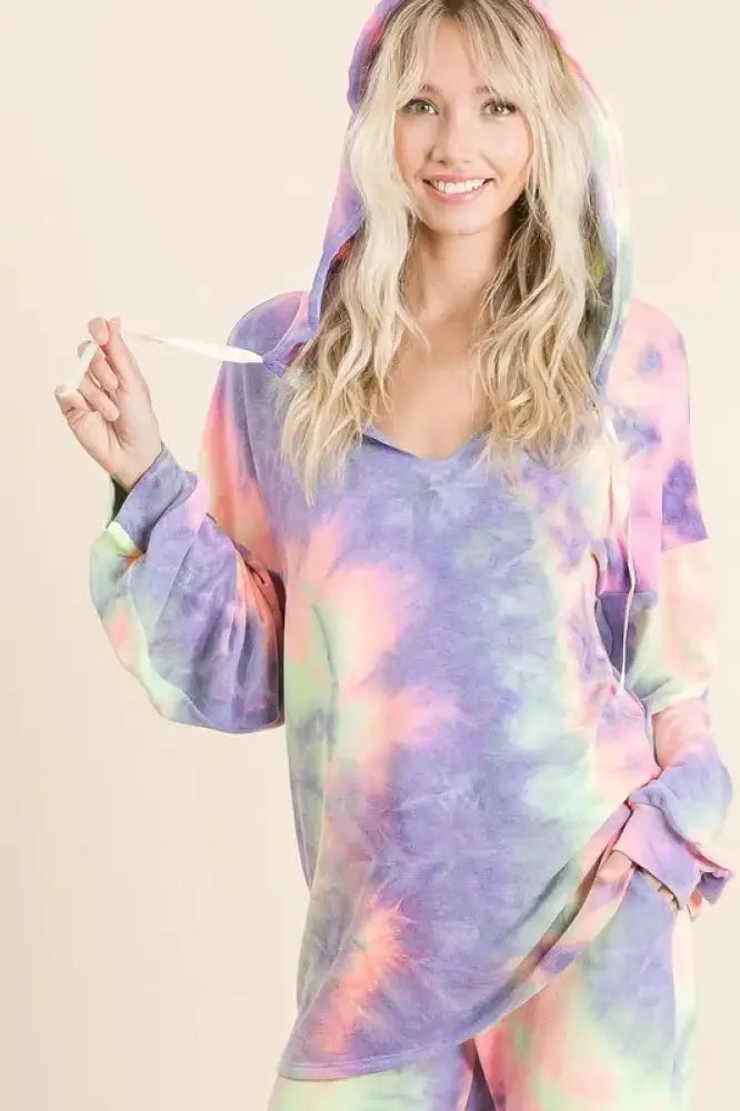 BiBi Tie Dye French Terry Top and Bottom Set