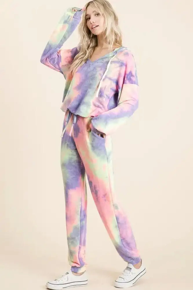 BiBi Tie Dye French Terry Top and Bottom Set