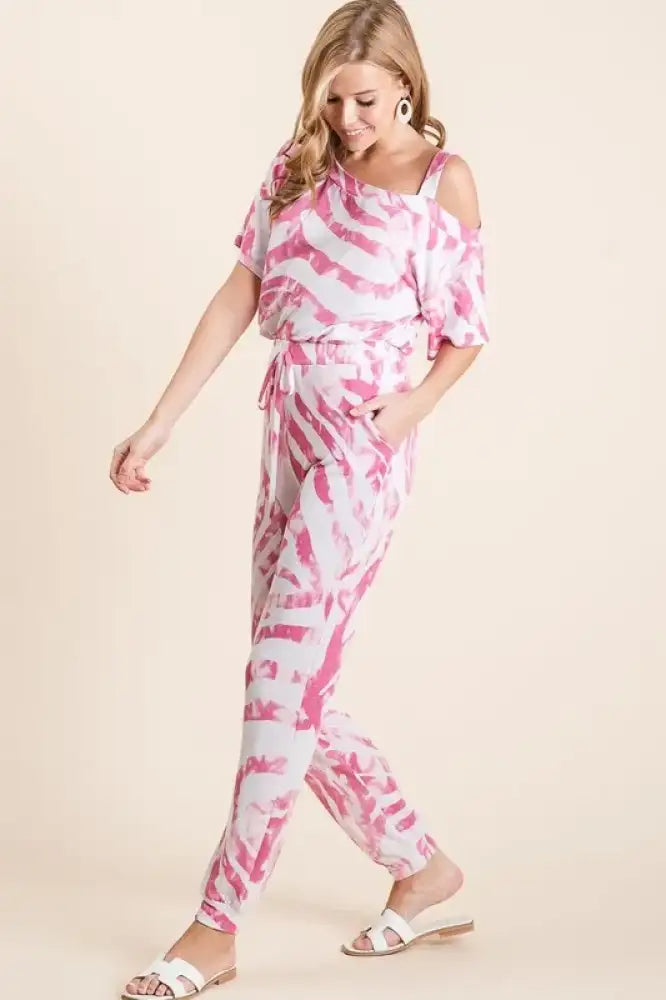 BiBi Zebra Print French Terry Top and Pants Set