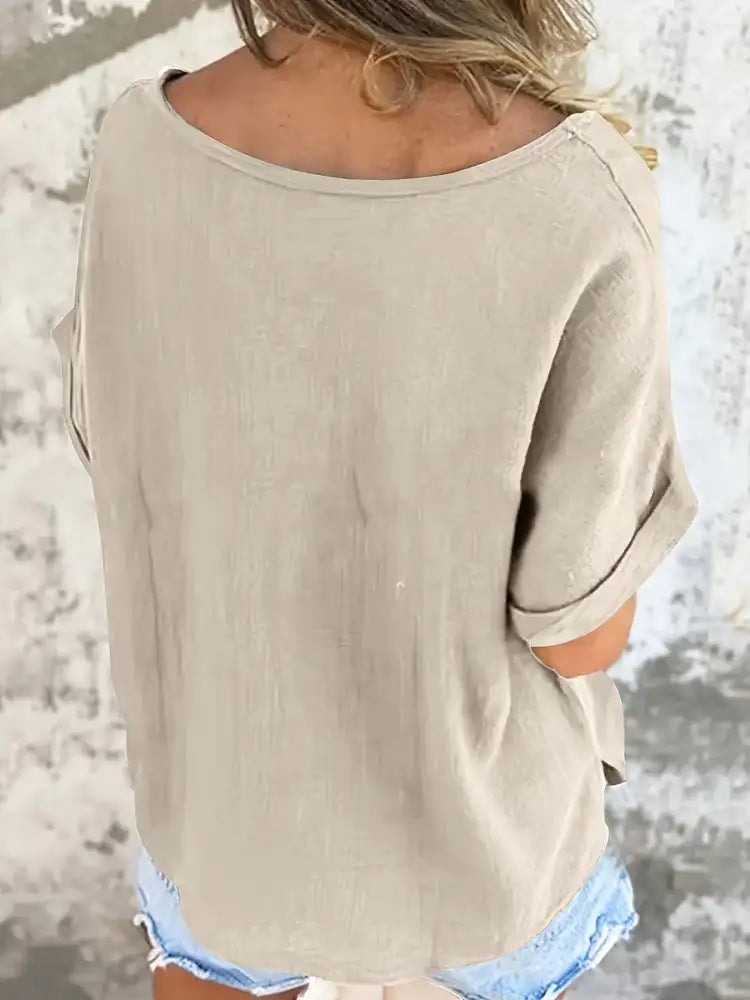 Boat Neck Short Sleeve Top