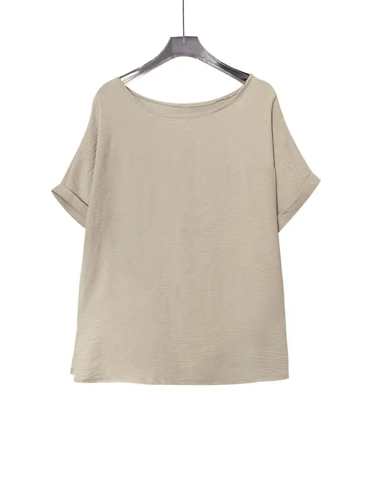 Boat Neck Short Sleeve Top