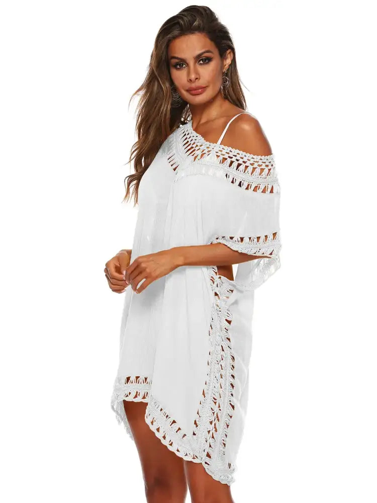 Bohemian Crochet Trim Beach Cover Up Dress