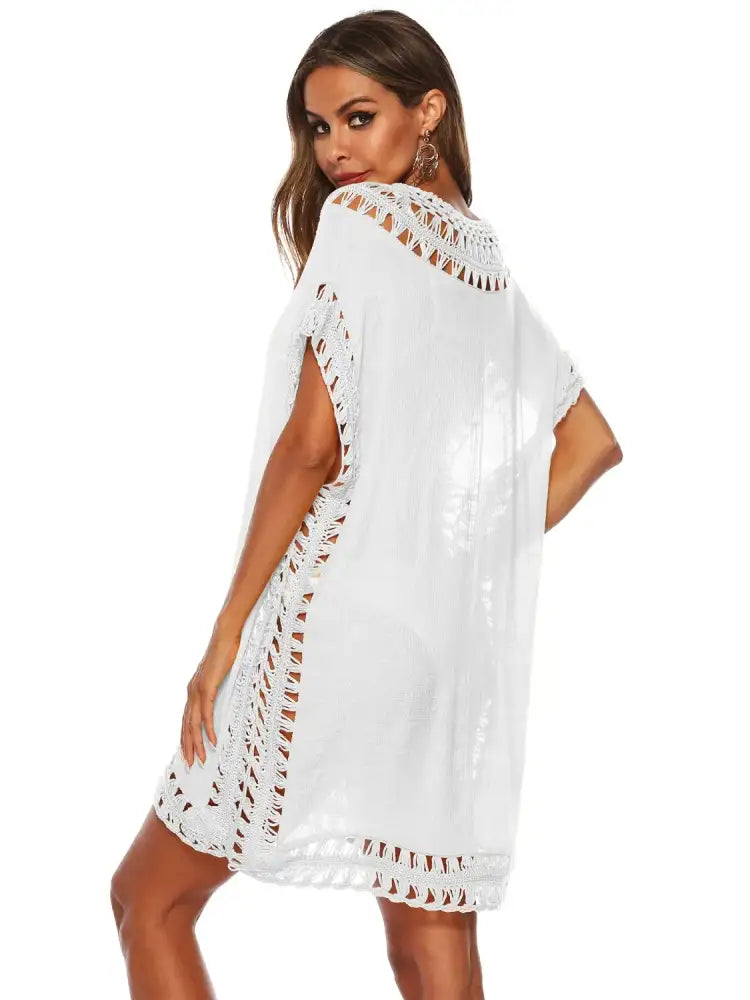 Bohemian Crochet Trim Beach Cover Up Dress