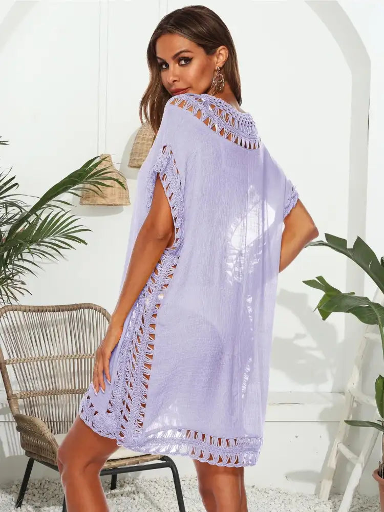 Bohemian Crochet Trim Beach Cover Up Dress