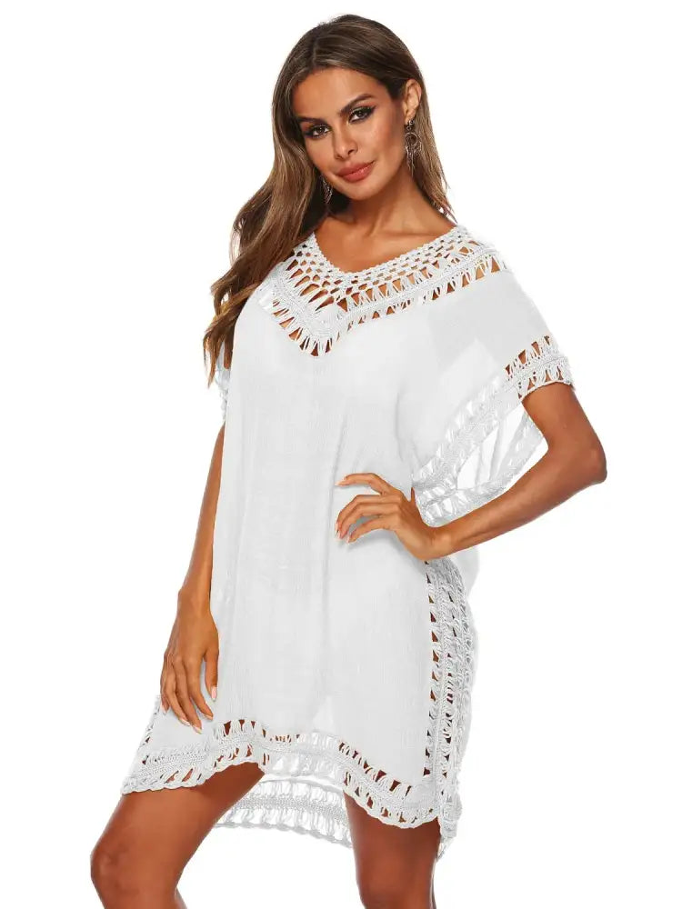 Bohemian Crochet Trim Beach Cover Up Dress