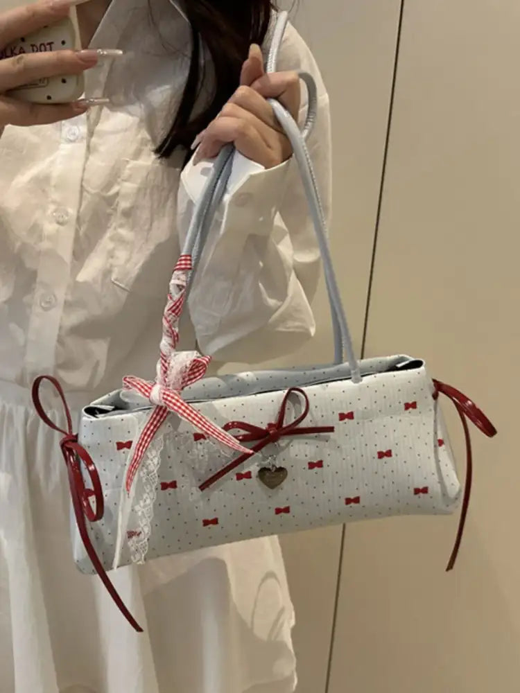 Bow Print Shoulder Bag