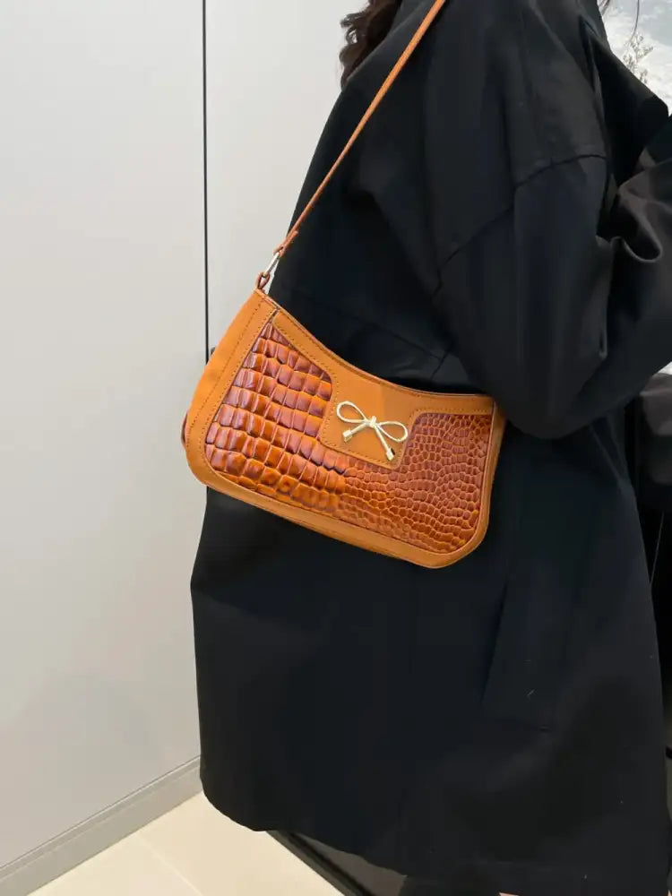 Bow PU Leather Shoulder Bag