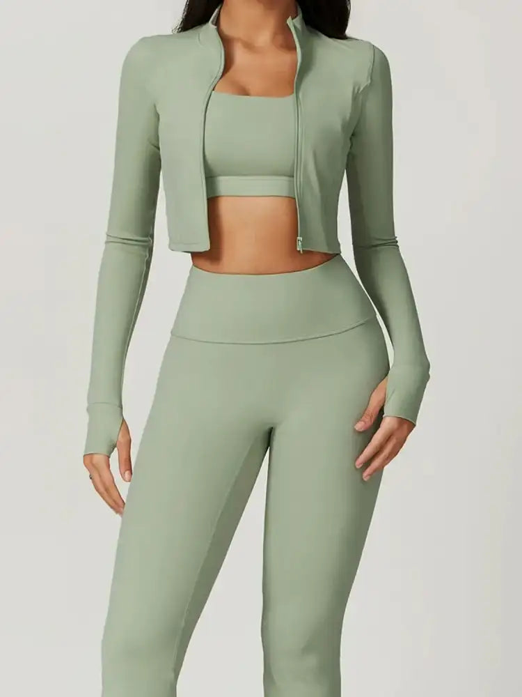 Bra Outerwear and Leggings 3-Piece Active Set