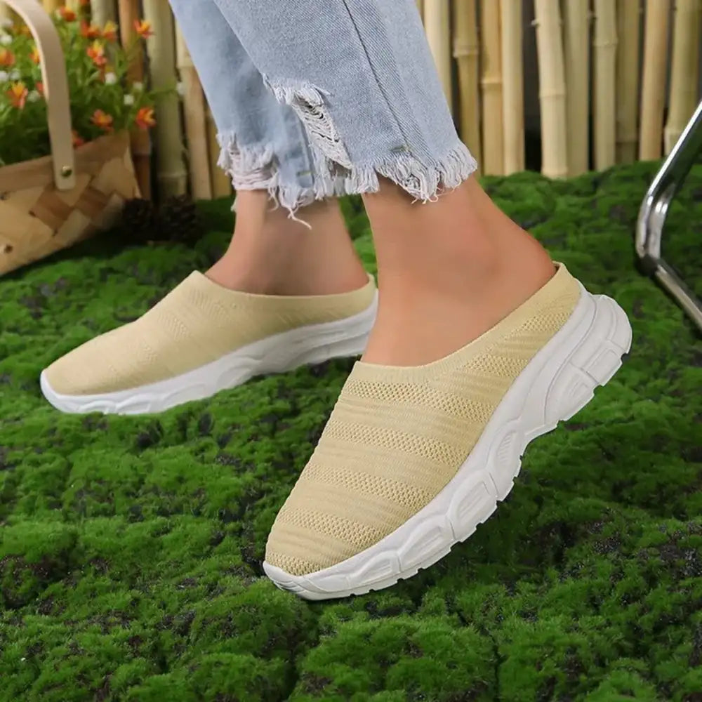 Breathable Mesh Round Toe Slip-Ons
