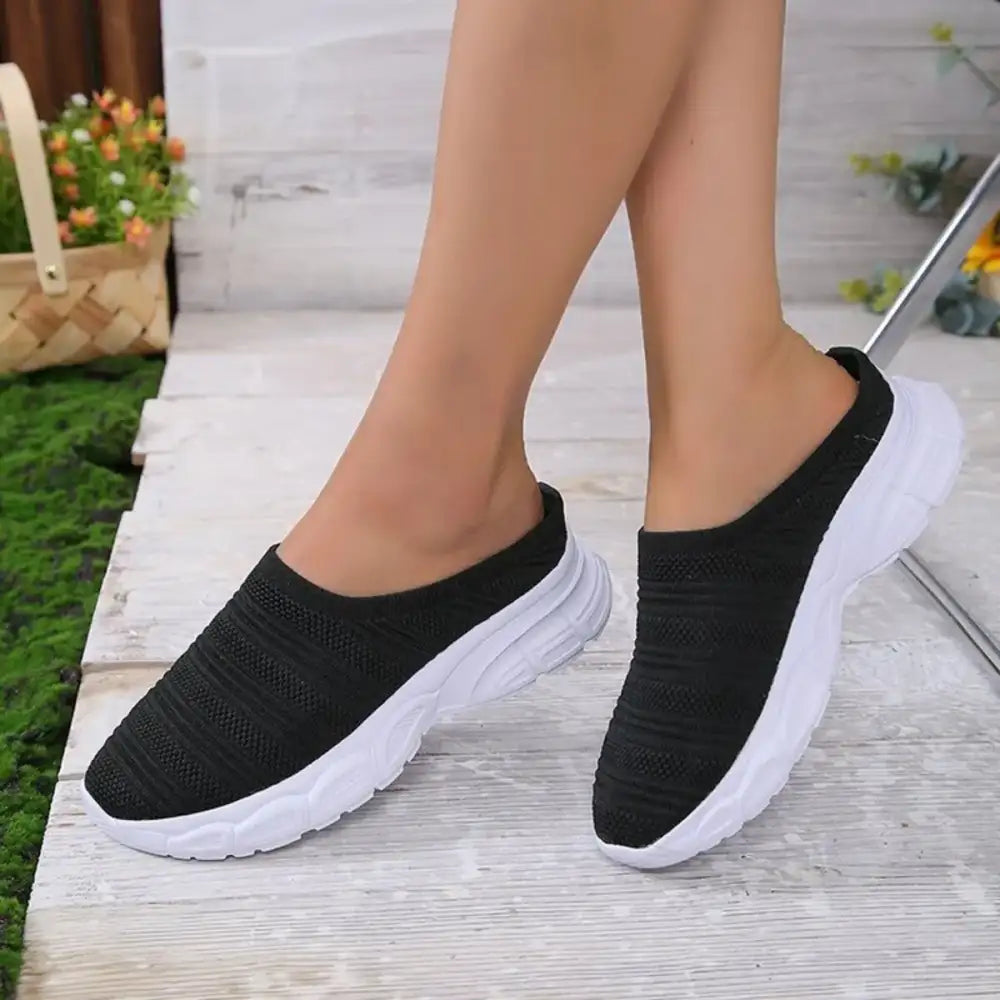 Breathable Mesh Round Toe Slip-Ons