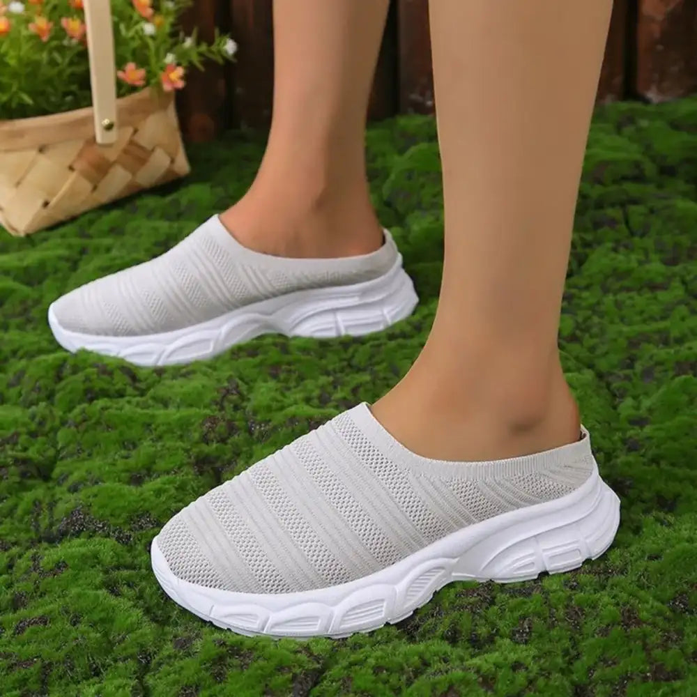 Breathable Mesh Round Toe Slip-Ons