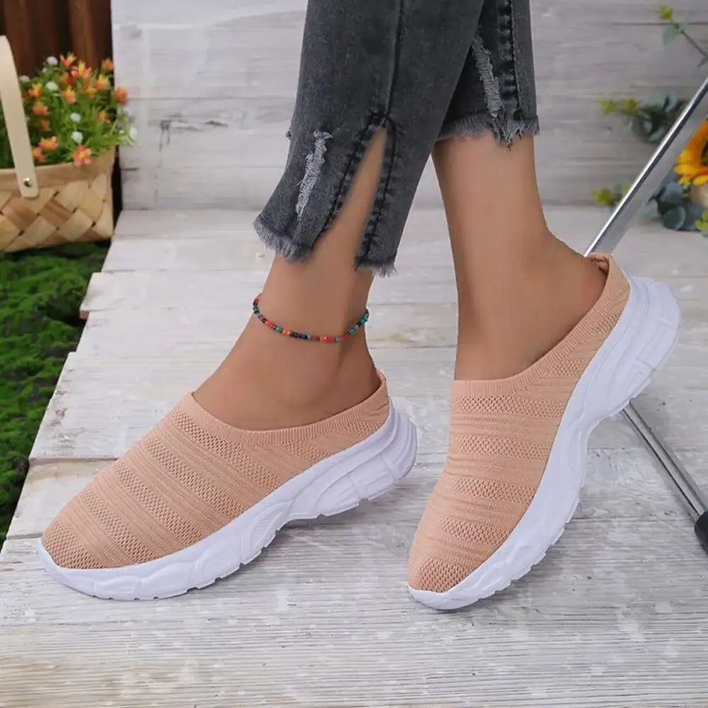 Breathable Mesh Round Toe Slip-Ons