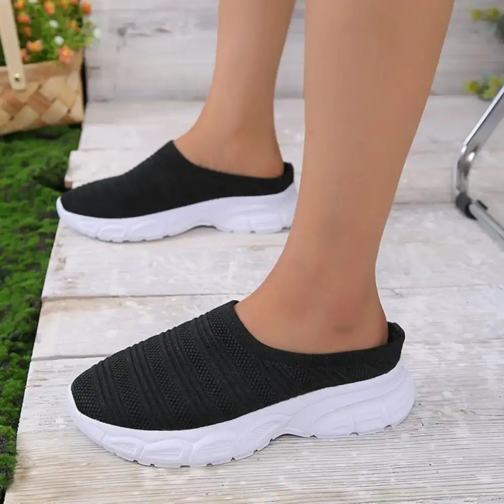 Breathable Mesh Round Toe Slip-Ons