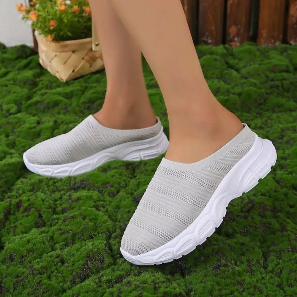 Breathable Mesh Round Toe Slip-Ons