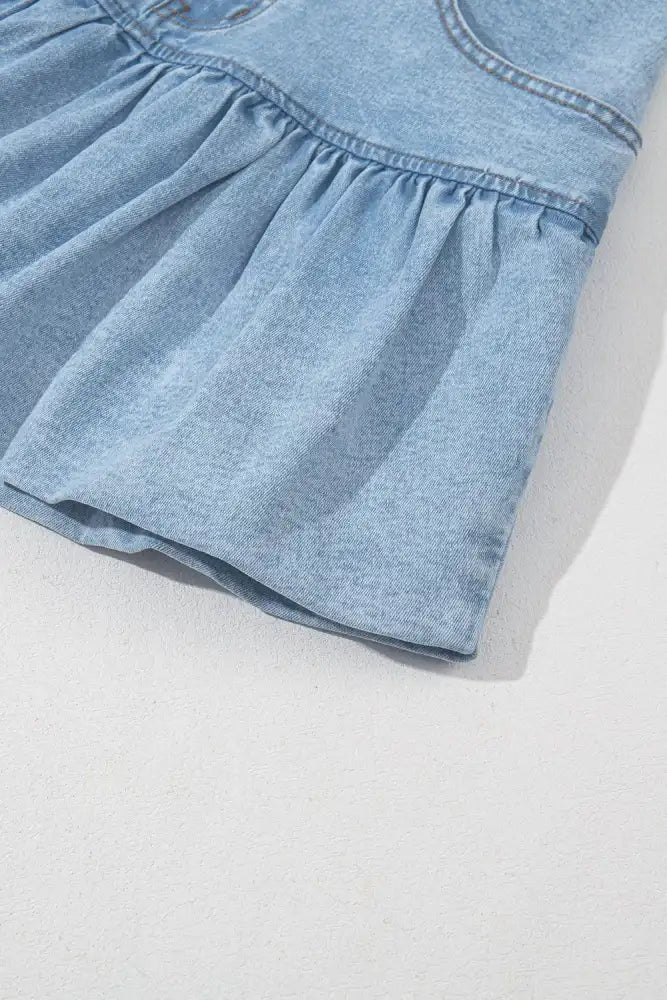 Bubble Hem Denim Mini Skirt