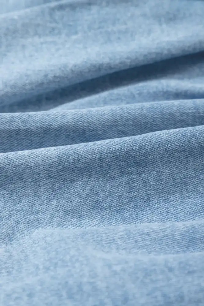 Bubble Hem Denim Mini Skirt