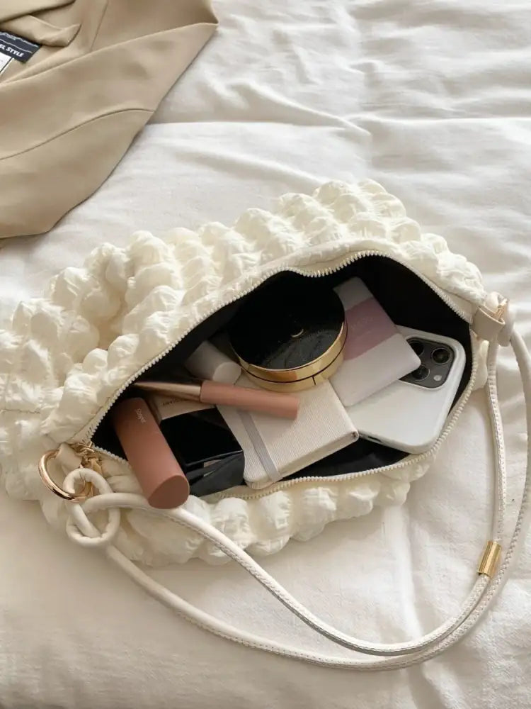 Bubble Textured Spaghetti Strap Shoulder Bag