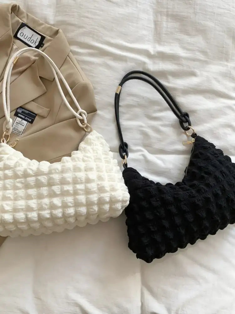 Bubble Textured Spaghetti Strap Shoulder Bag