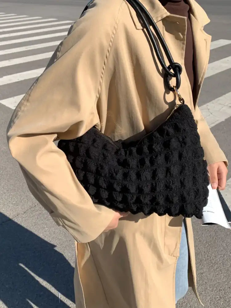 Bubble Textured Spaghetti Strap Shoulder Bag