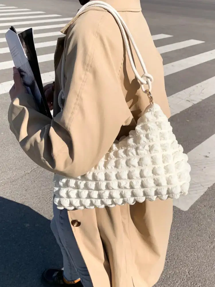 Bubble Textured Spaghetti Strap Shoulder Bag