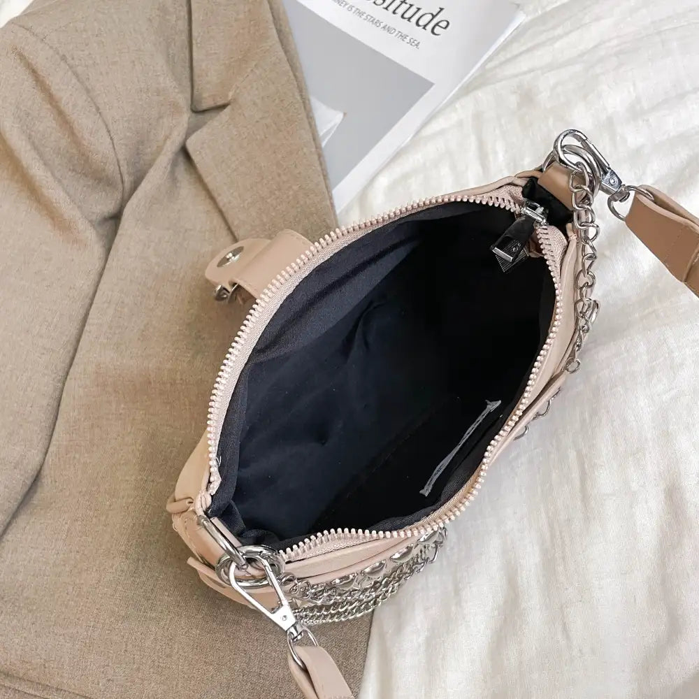 Buckle Detail Shoulder Bag with Star Embellishments