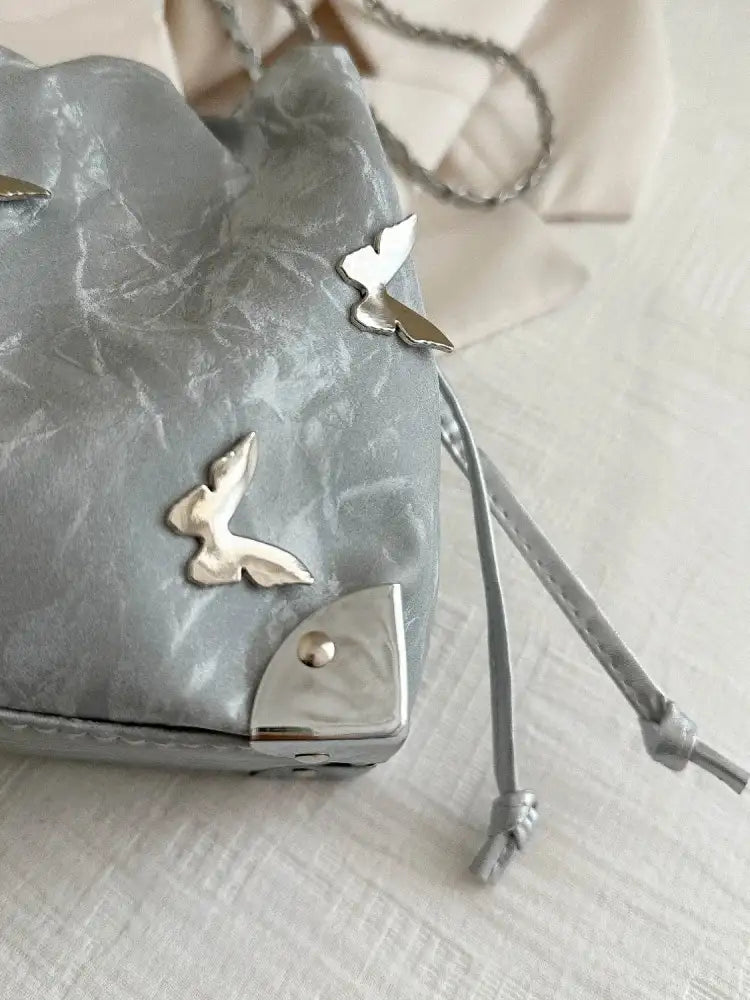 Butterfly Drawstring Bucket Bag