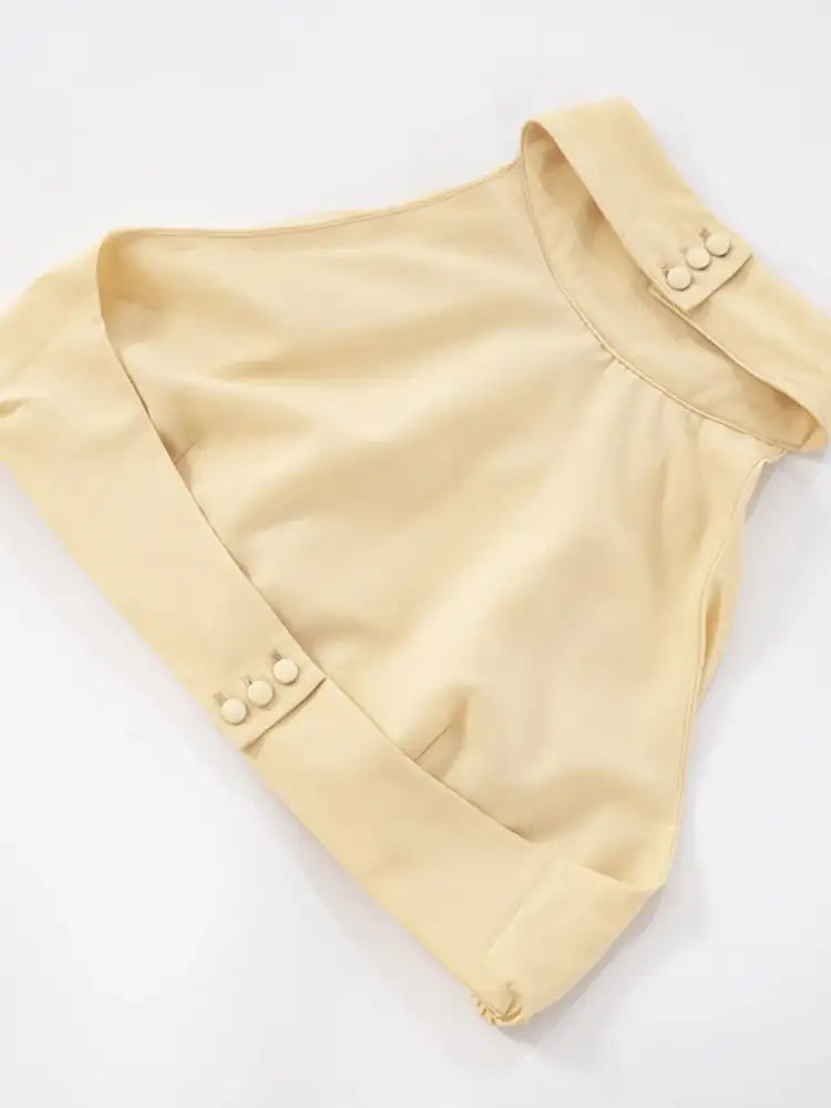 Button Back Halter Crop Top and Shorts Set