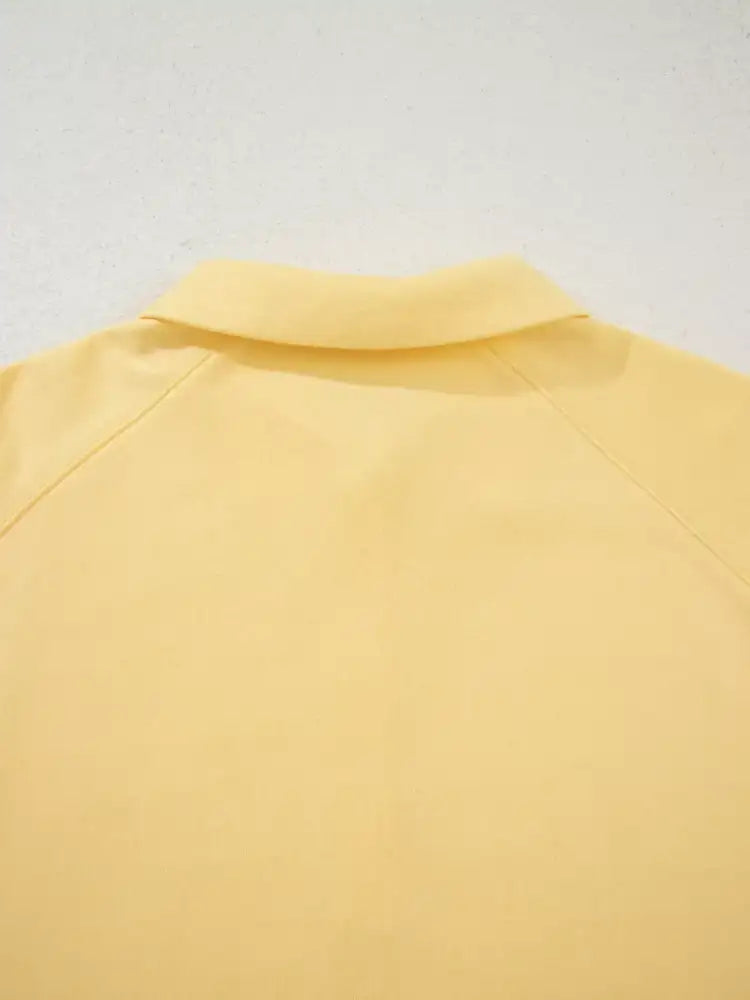 Button Collar Drop Shoulder Top and Shorts 2pcs Set