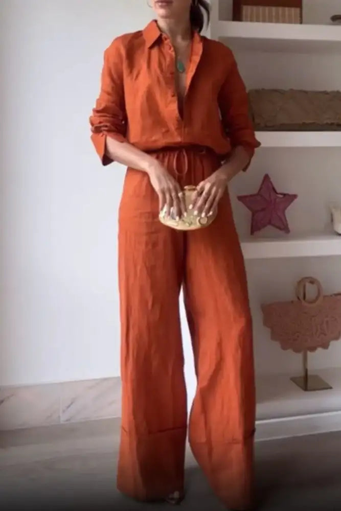 Button Down Shirt and Drawstring Pants