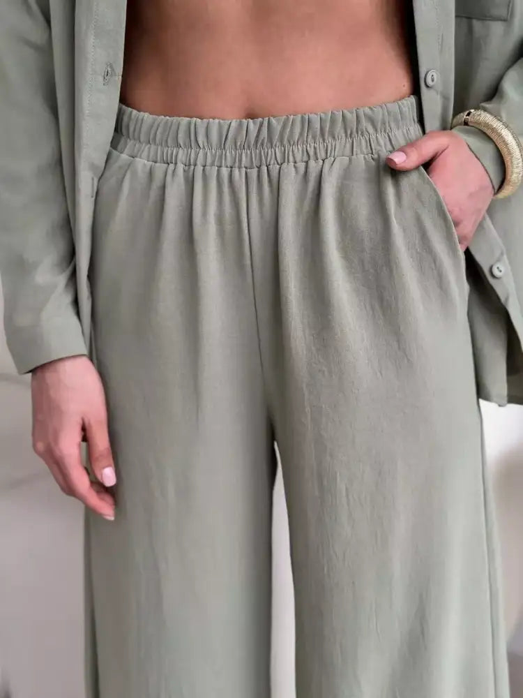 Button Down Shirt and Pants Set