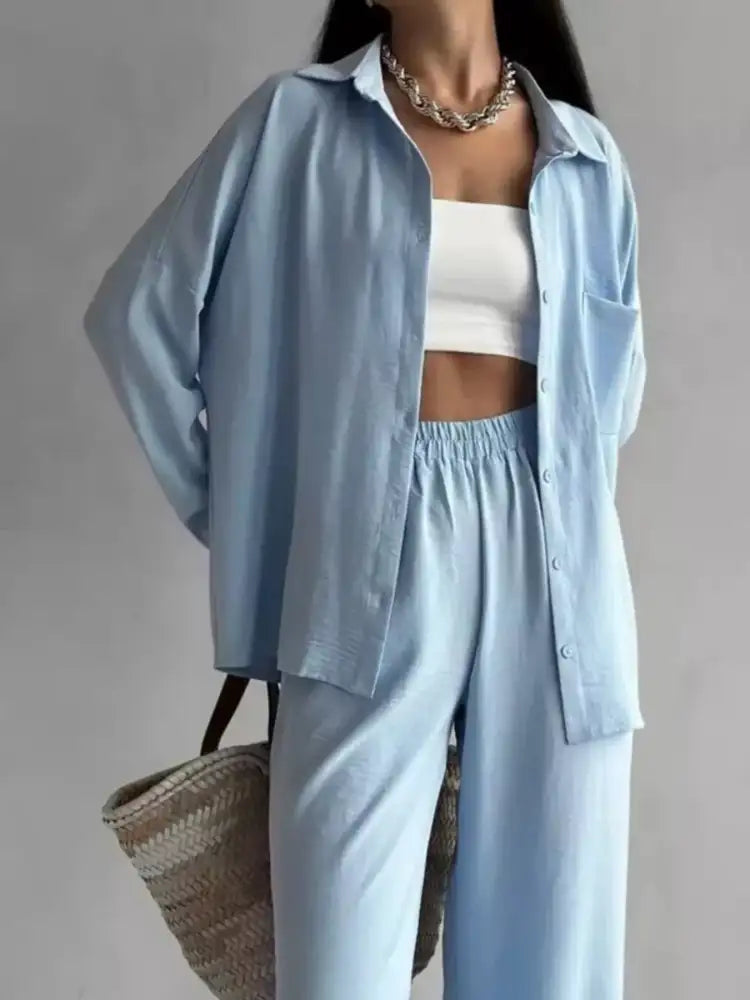 Button Down Shirt and Pants Set