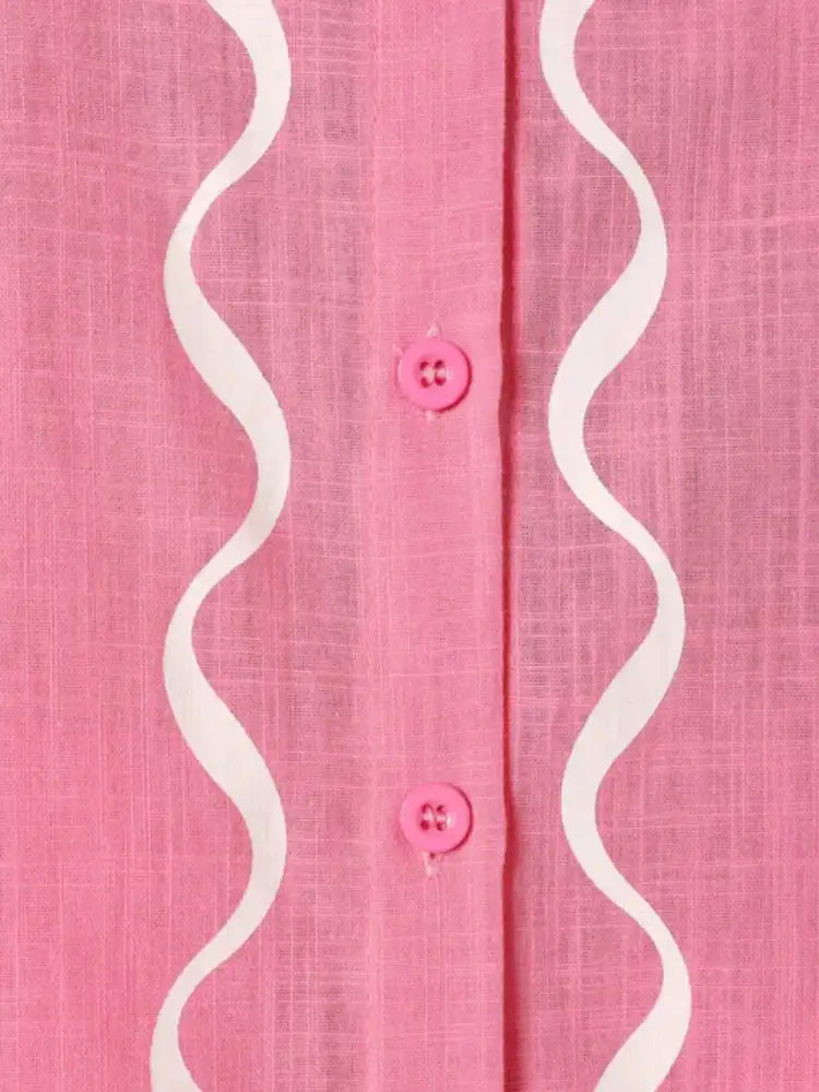 Button Up Half Sleeve Top and Shorts Set