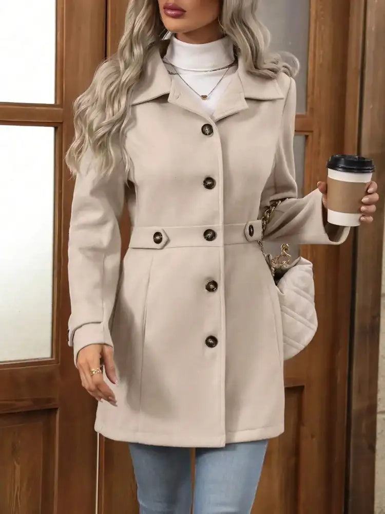Button Up Long Sleeve Coat