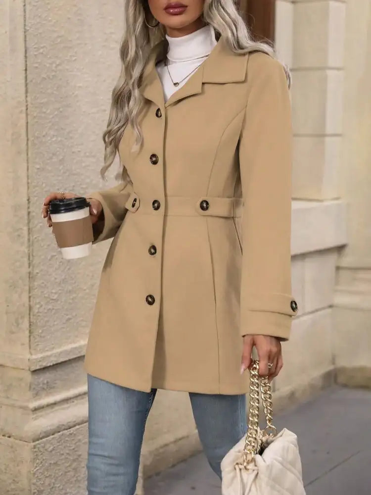 Button Up Long Sleeve Coat
