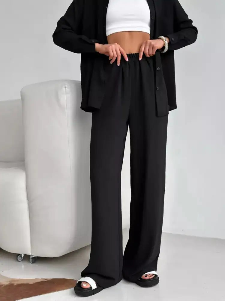 Button Up Long Sleeve Shirt and Pants Set