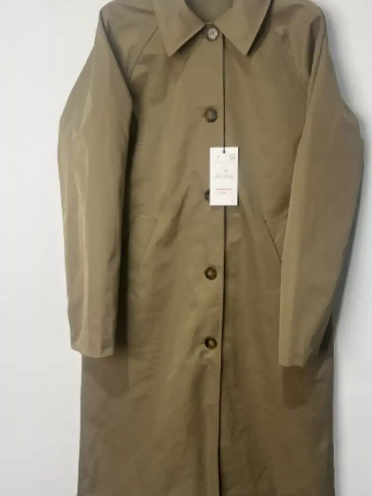 Button Up Raglan Sleeve Trench Coat