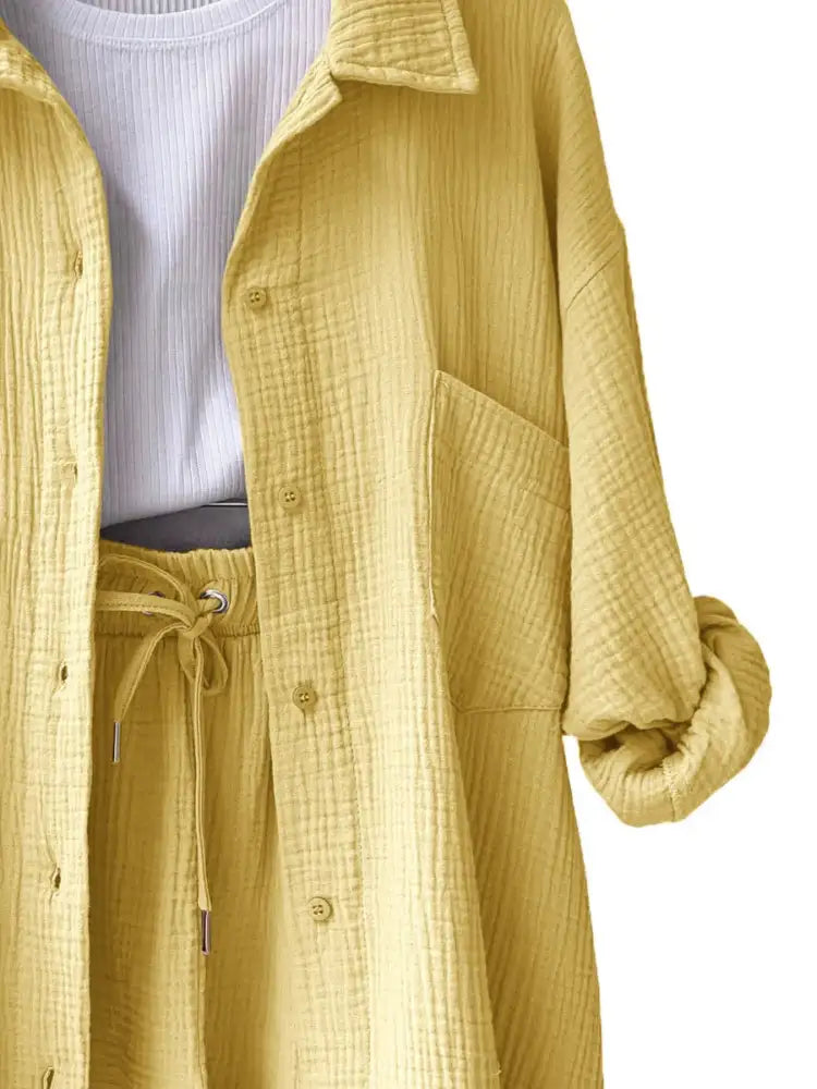 Button Up Shirt and Shorts Set