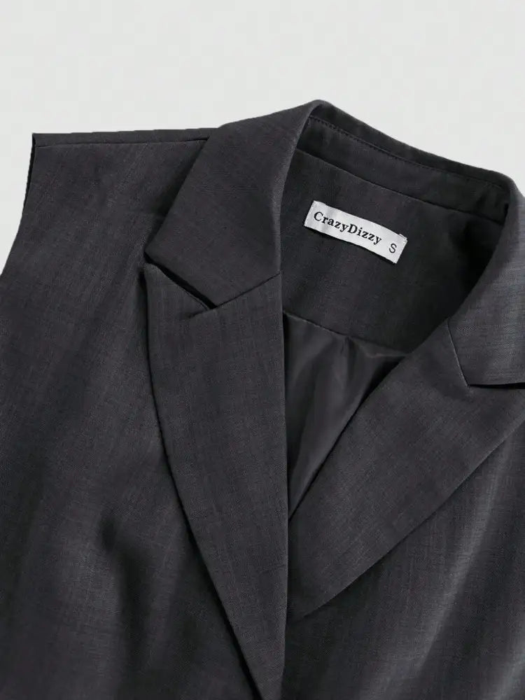 Button Up Sleeveless Top and Pants Set