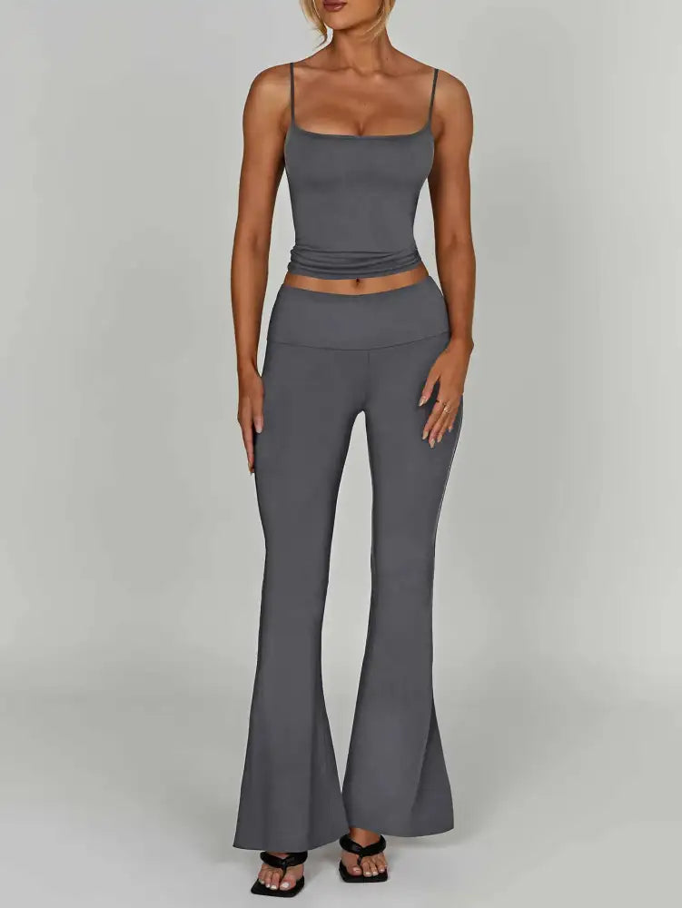 Cami Top and Flare Pants Matching Set