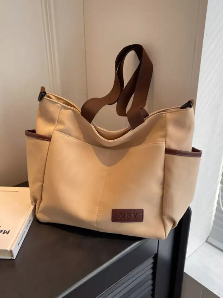 Canvas Shoulder Bag with Adjustable Strap