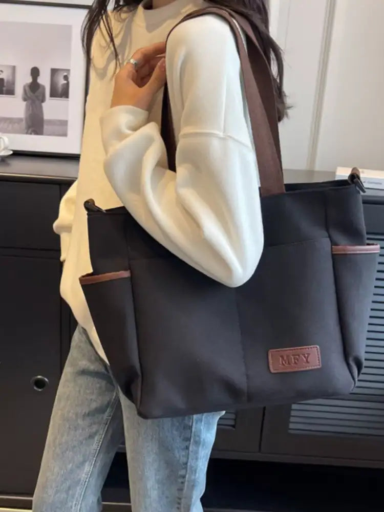 Canvas Shoulder Bag with Adjustable Strap